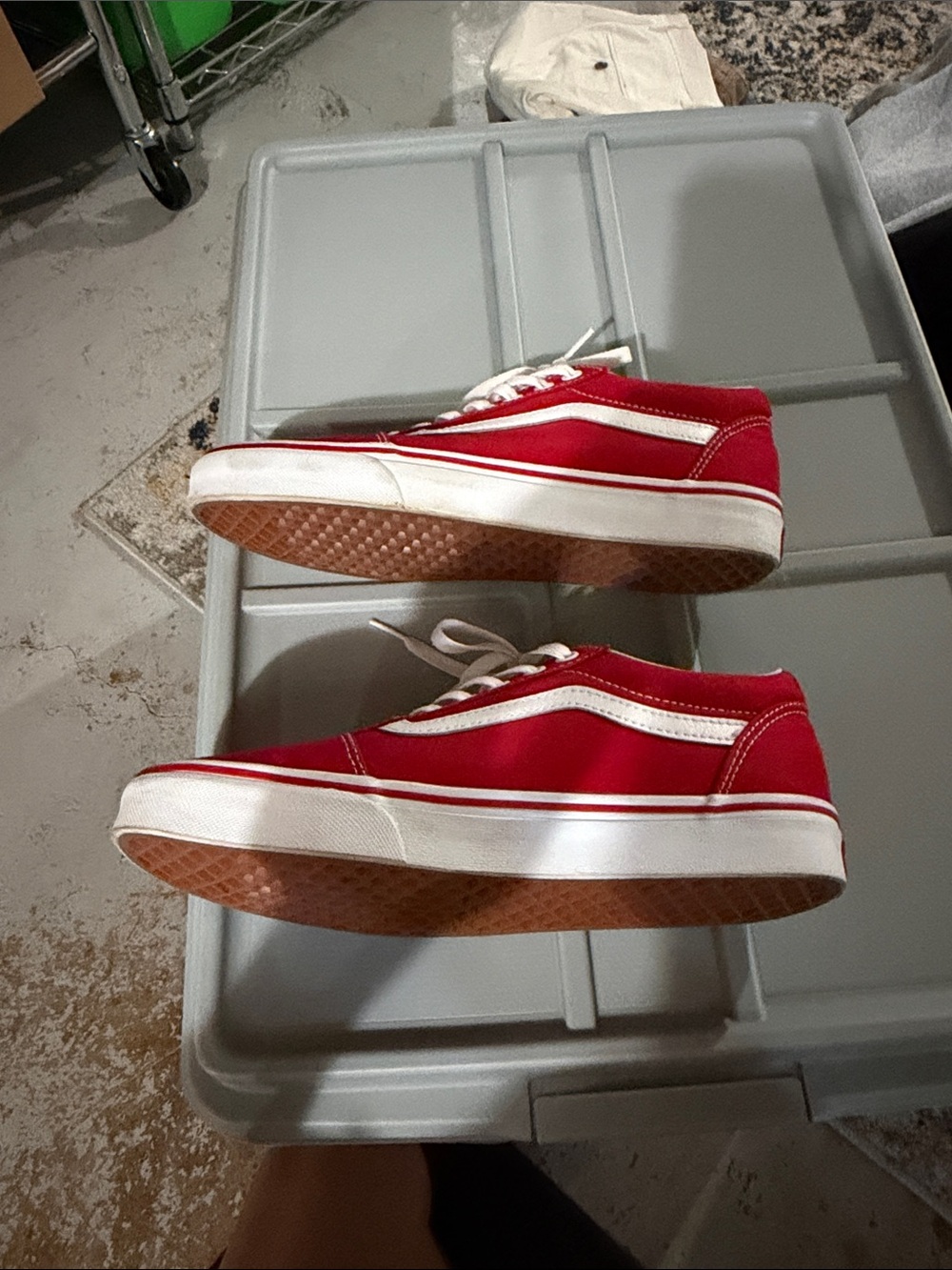 Vans Red and White Old Skool Sneakers - Picture 4 of 5